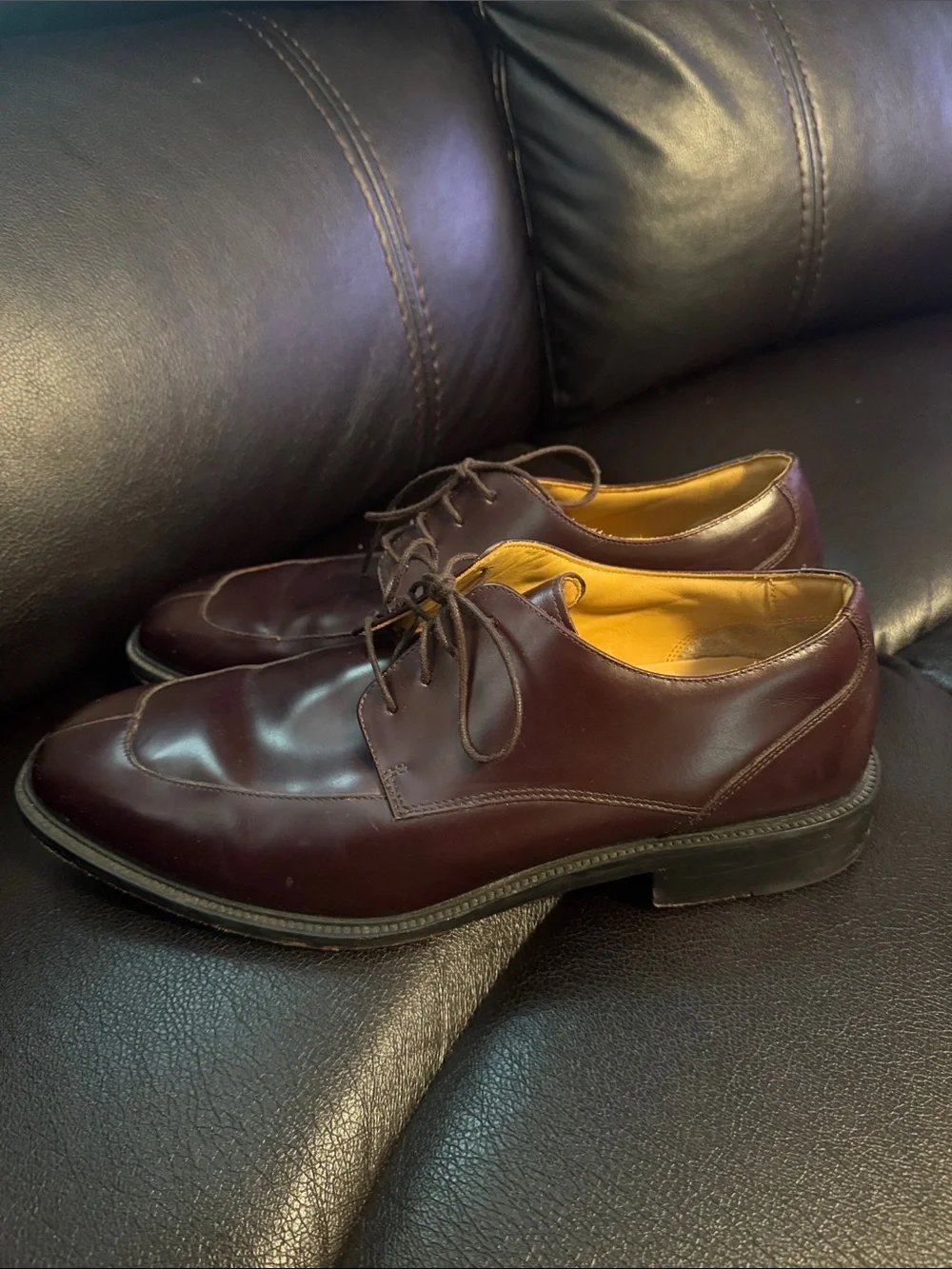 Rockport Burgundy Leather Split Toe Derby Dress Shoes APM1235E Men Size 10 1/2 W
